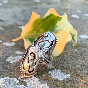 Georg Jensen sterling silver art nouveau repousee style ring